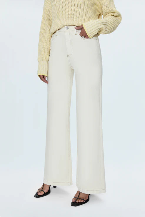 Lana High Rise Ultra Wide Jean - Ecru