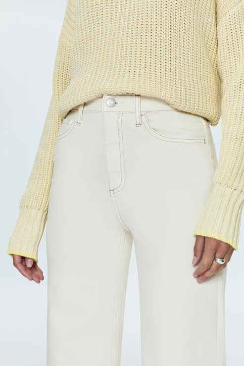 Lana High Rise Ultra Wide Jean - Ecru