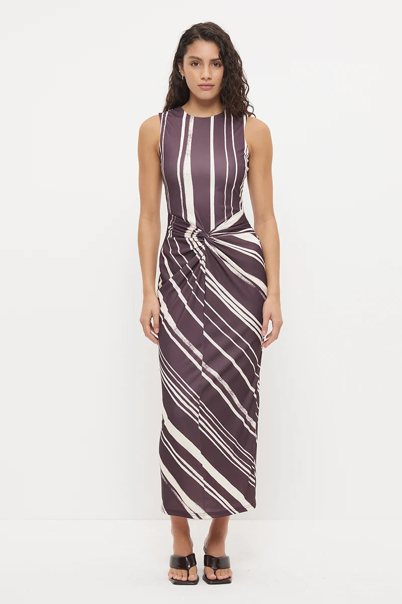 Lara Dress - Plum Stripe