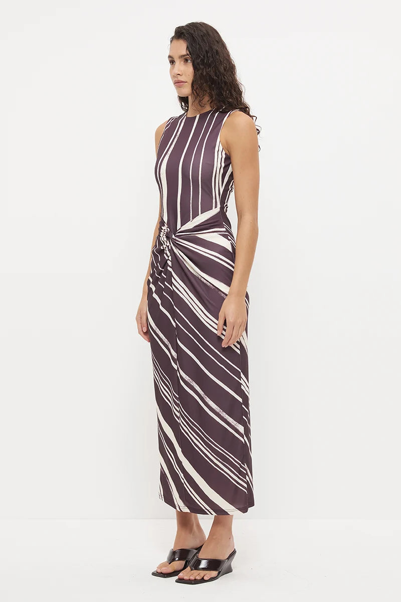 Lara Dress - Plum Stripe