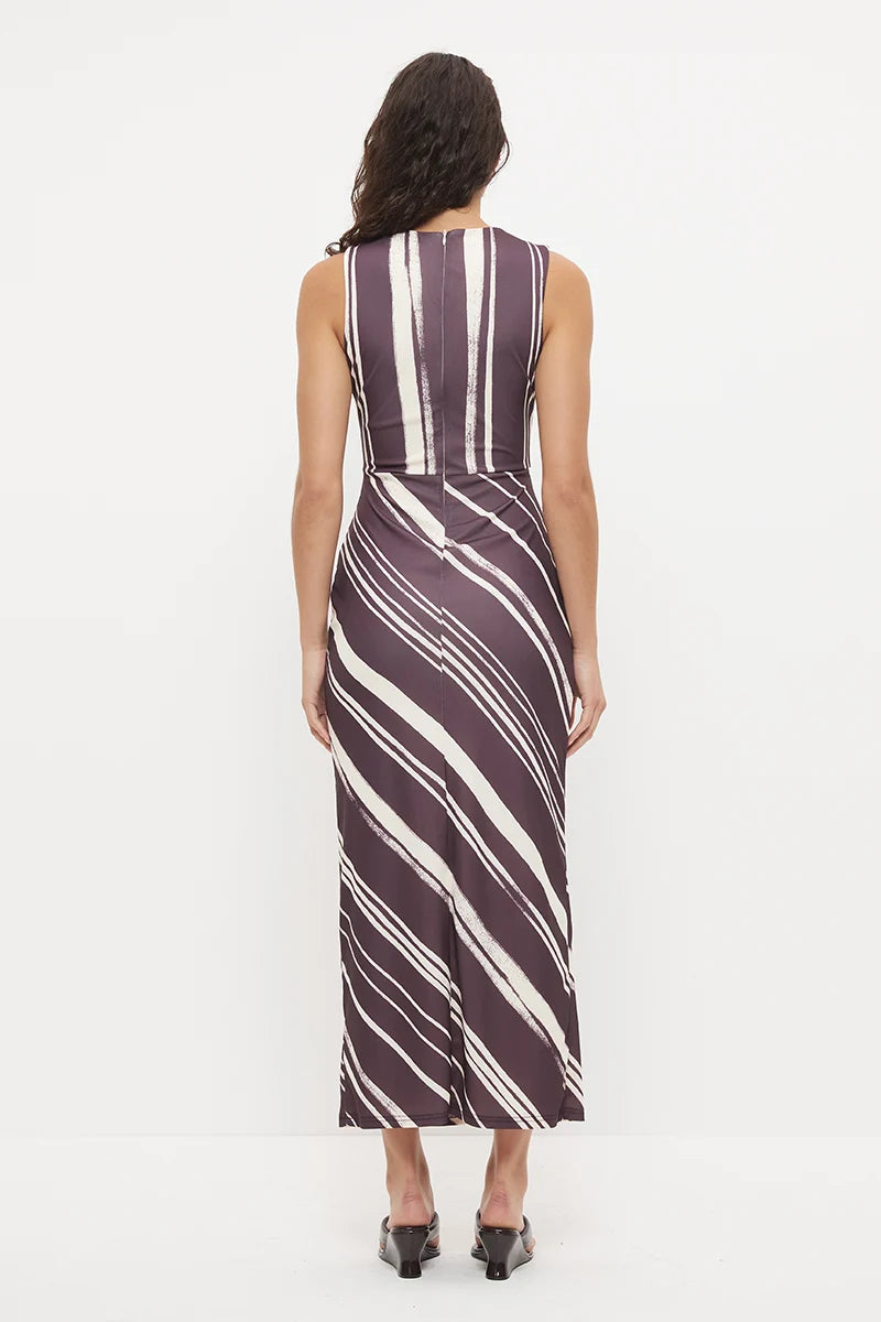 Lara Dress - Plum Stripe