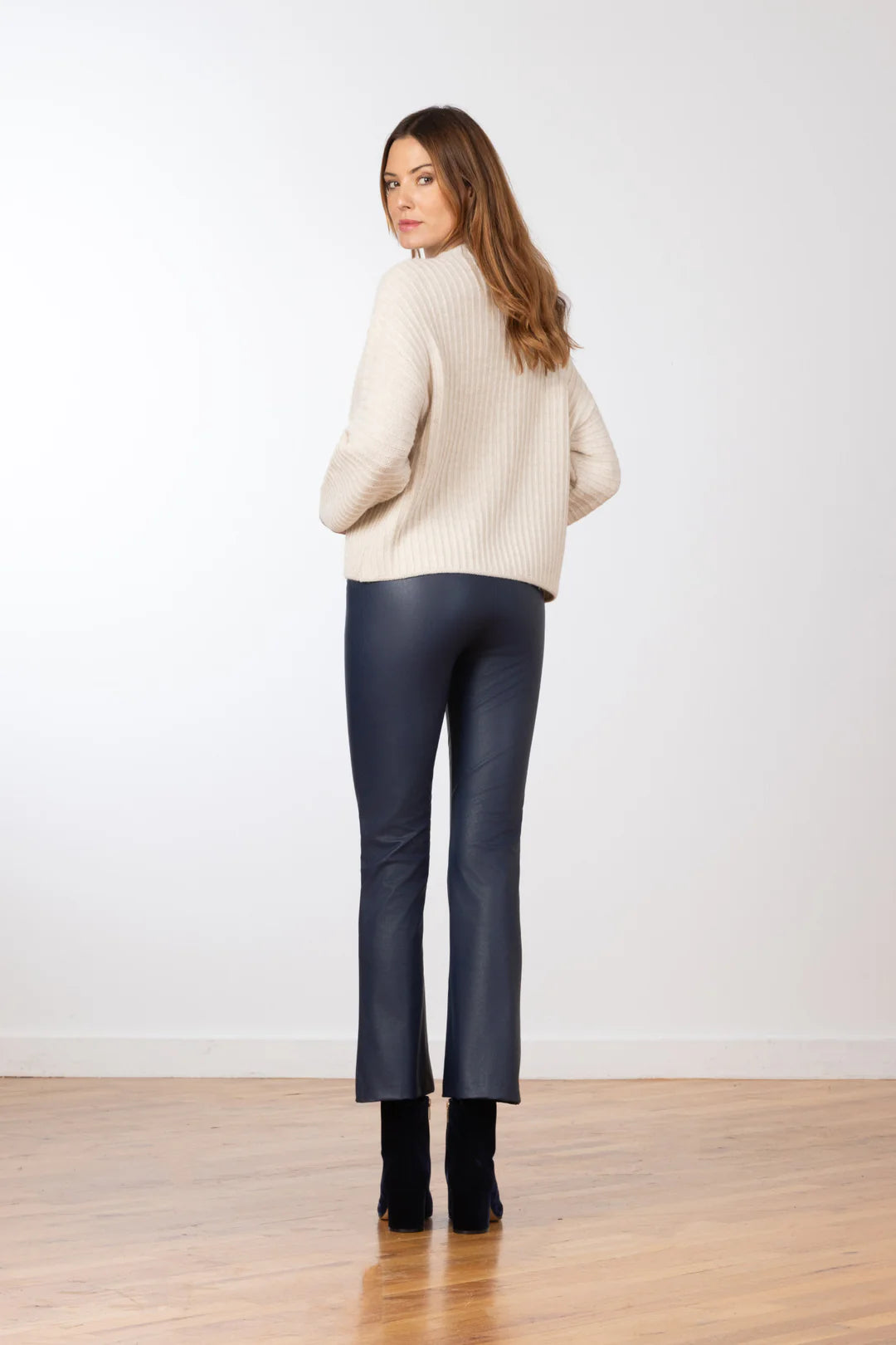 Leo Pleather Navy Pants