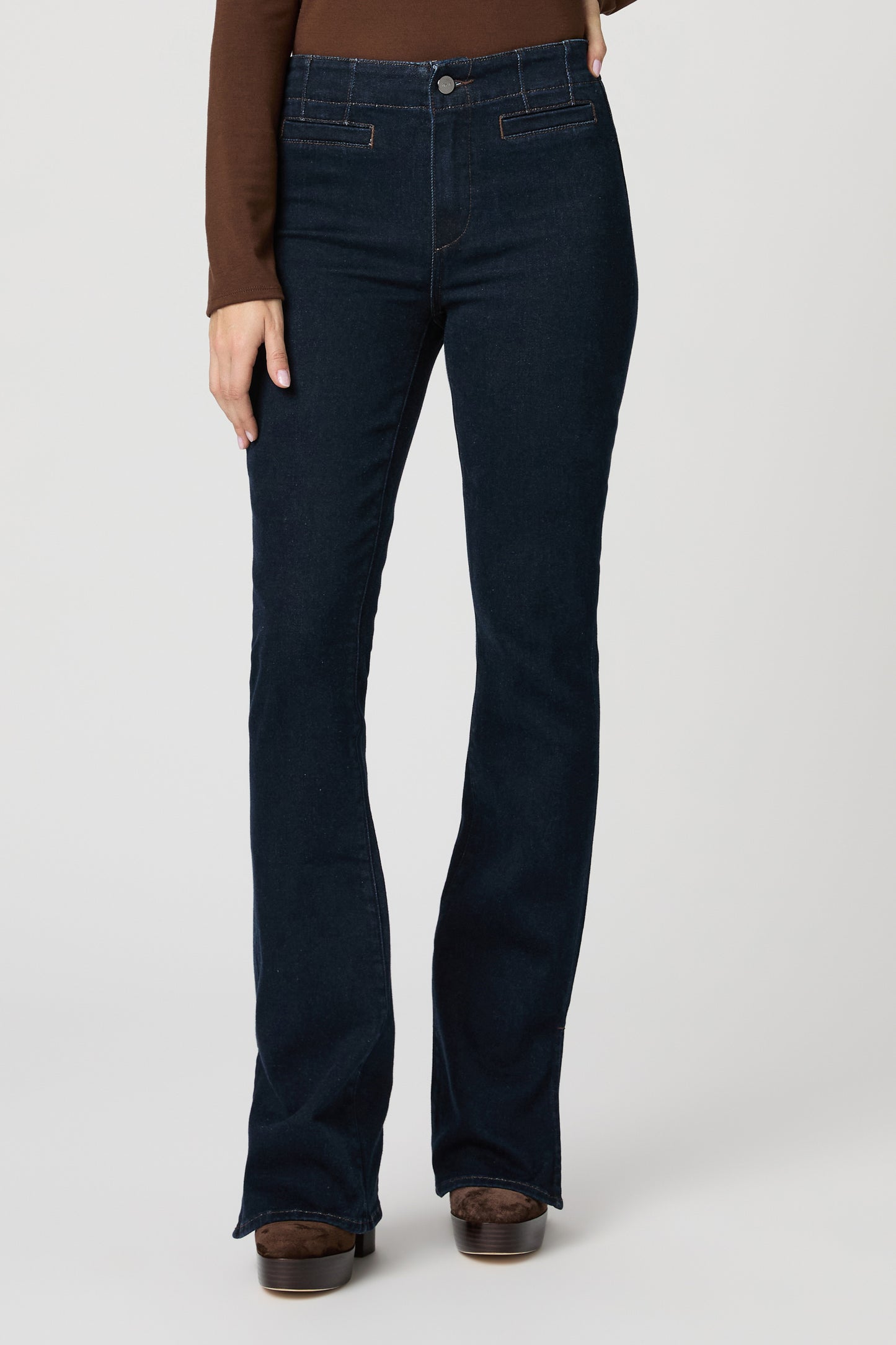 High Rise Laurel Canyon 32" W/ Front Welts + Front Darts + Outseam Slit - Romantica