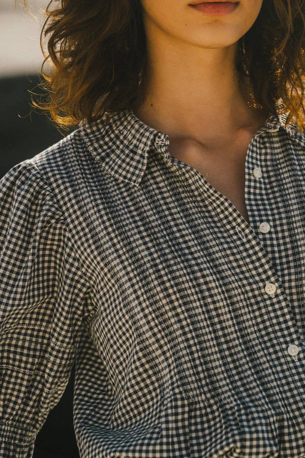 Jess Blouse Inkwell Gingham