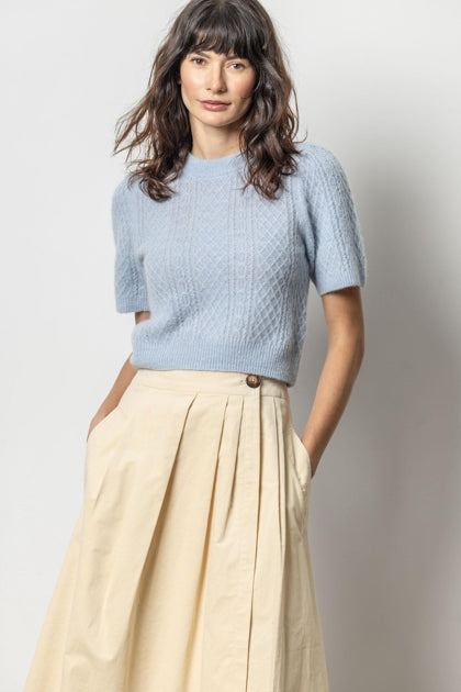 Cropped Cable Knit Sweater