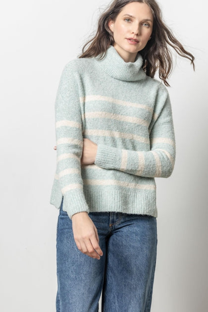 Striped Turtleneck Sweater