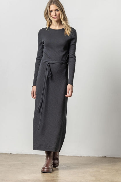 Belted Maxi Column Dress