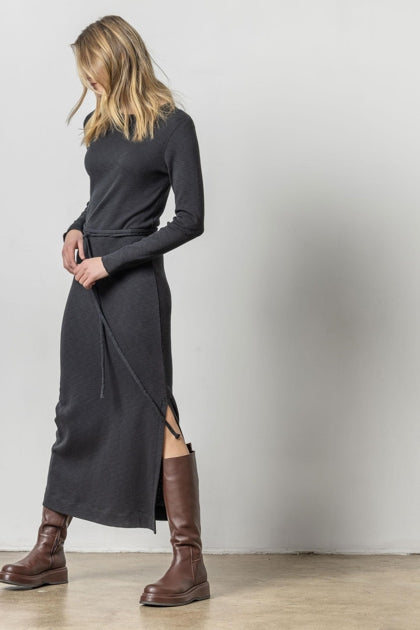 Belted Maxi Column Dress