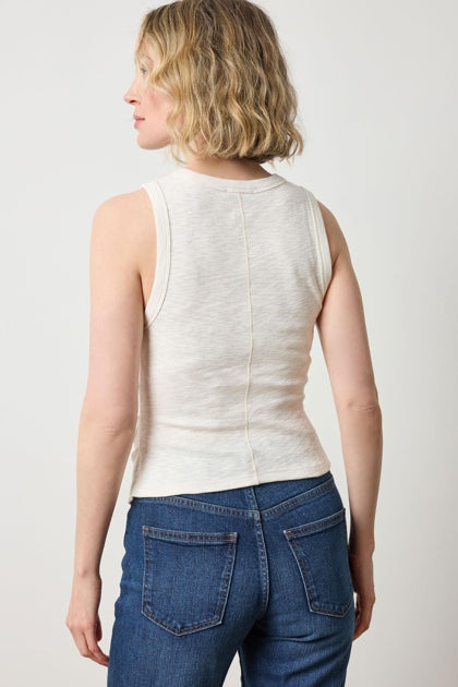 Rib Slub Side Pleat Tank