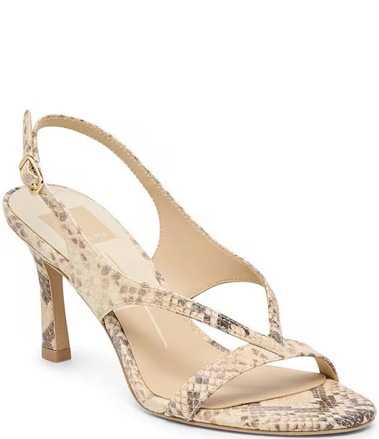 Izela Snake Print Strappy Heel