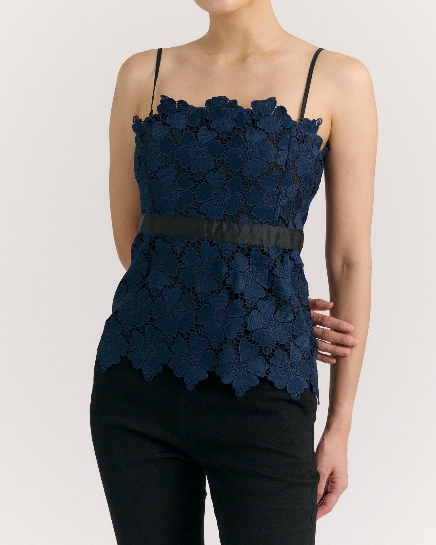 SP26 Romita Peplum Top-Midnight Blue