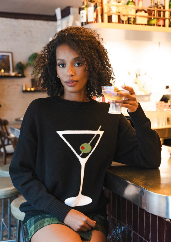 Riley Crewneck Sweater - Martini Glass