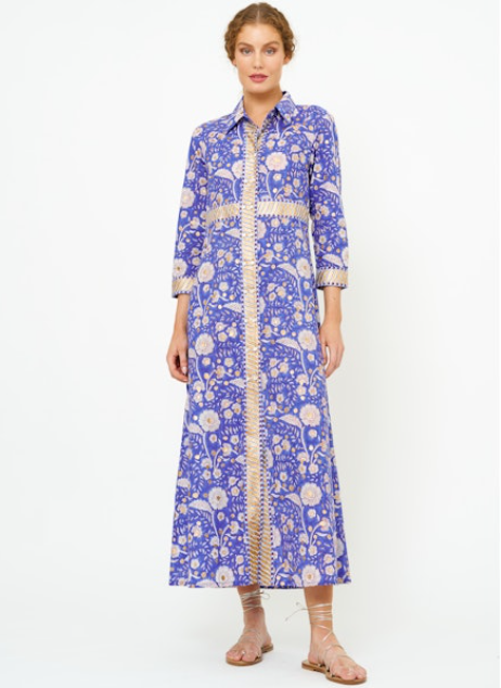 Shirt Dress Maxi - Carolina Cobalt