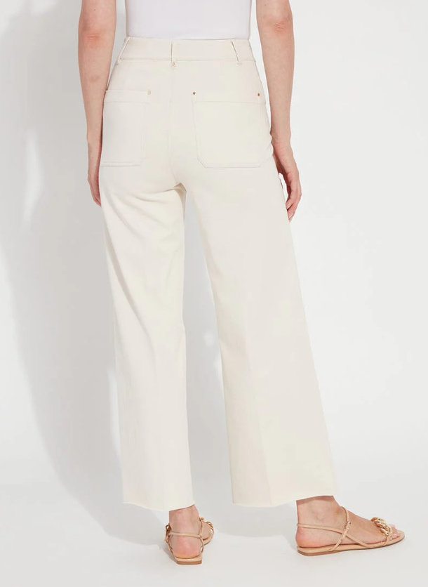 Erin Wide Leg Denim Pant - Oat
