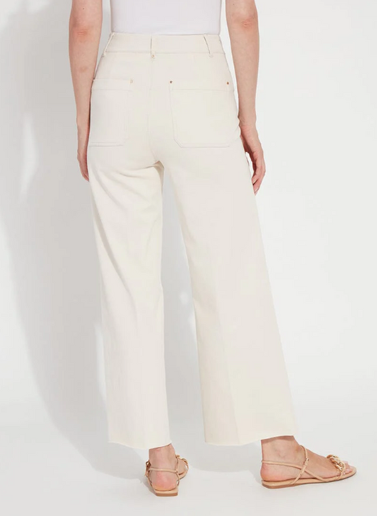 Erin Wide Leg Denim Pant - Oat