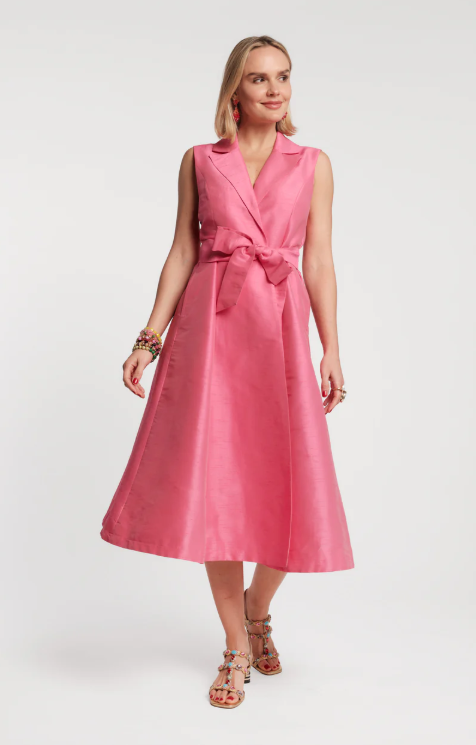 Lucia Maxi Dress Solid Poly Dupion Pink