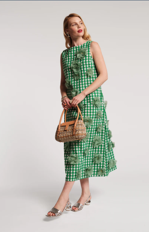 Origami Gingham Dress