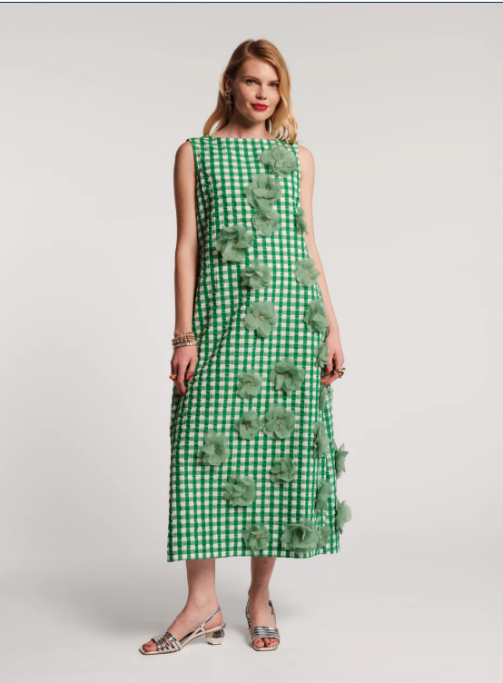 Origami Gingham Dress