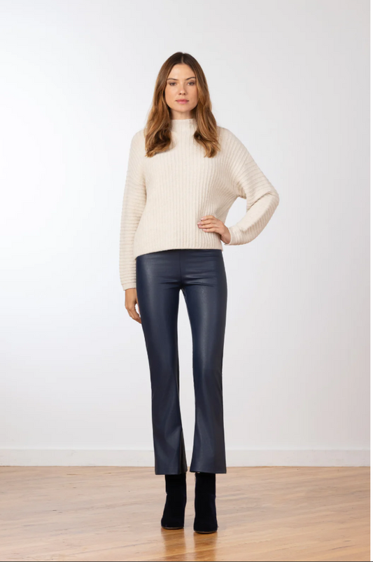 Leo Pleather Navy Pants