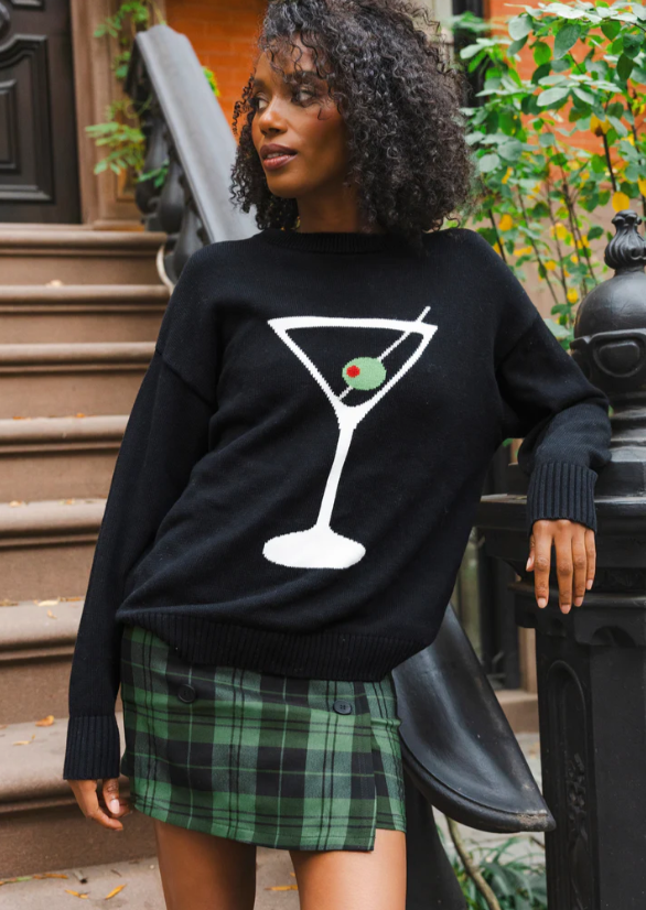 Riley Crewneck Sweater - Martini Glass