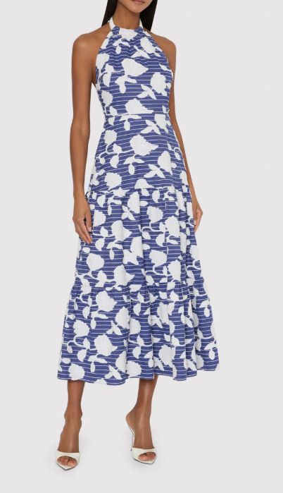 Hayden Floral Embroidered Halter Dress