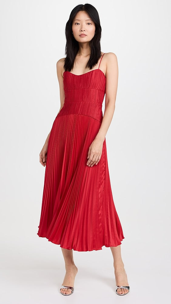 Cherry Drop Waist Midi Dress