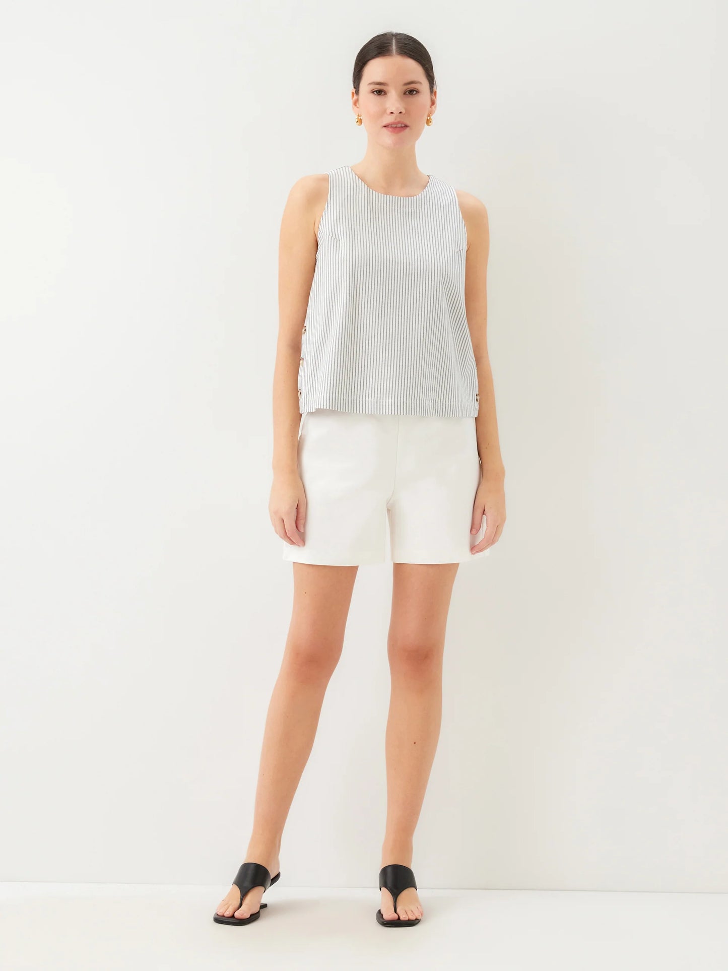 Clarice Side Button Top