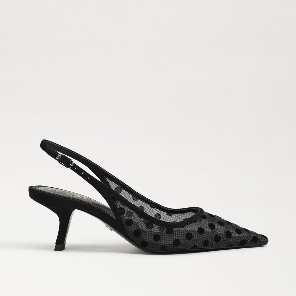 Bianka Polka Dot Mesh Slingback Pump