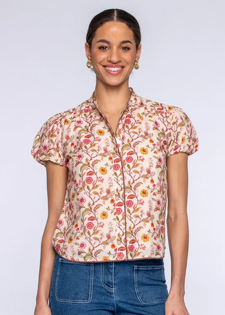 Short Sleeve Emily Top - Fairytale Floral