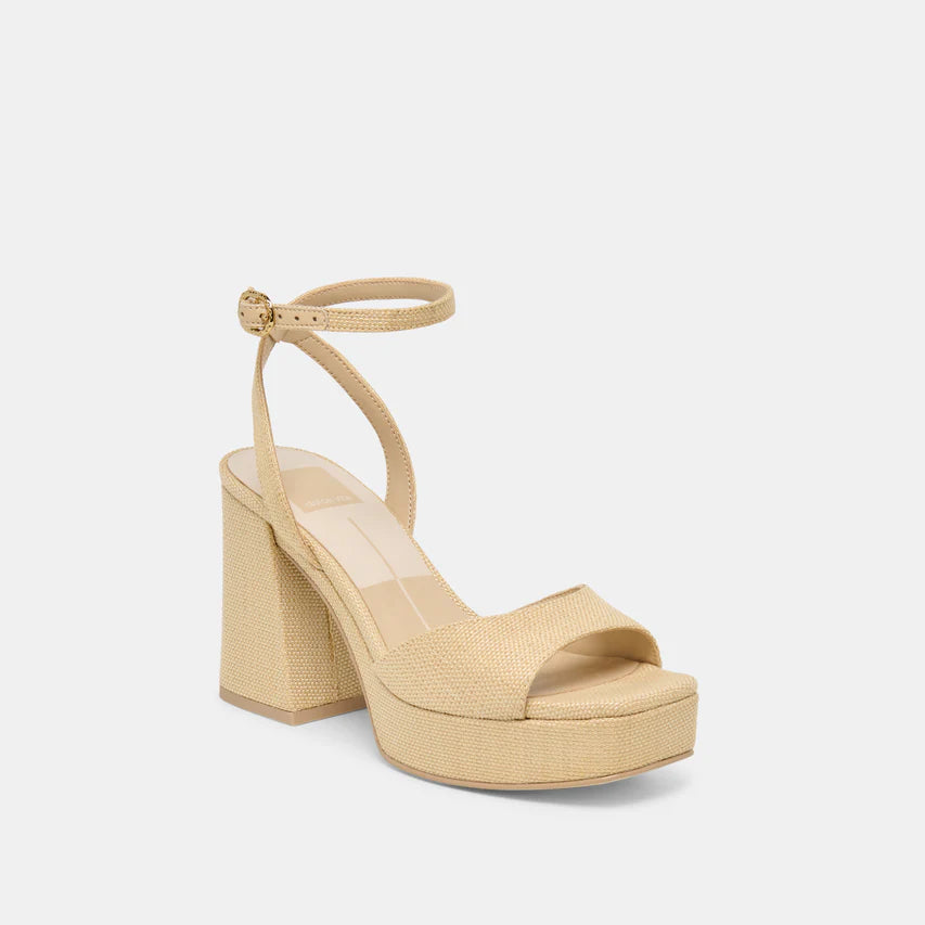 Felica Natural Raffia Heels