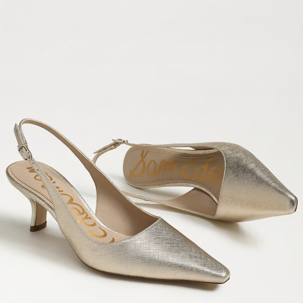Bianka Slingback Pump - Gold Leaf Faux Leather