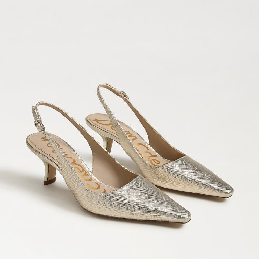 Bianka Slingback Pump - Gold Leaf Faux Leather