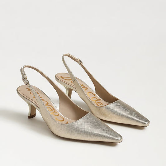 Bianka Slingback Pump - Gold Leaf Faux Leather