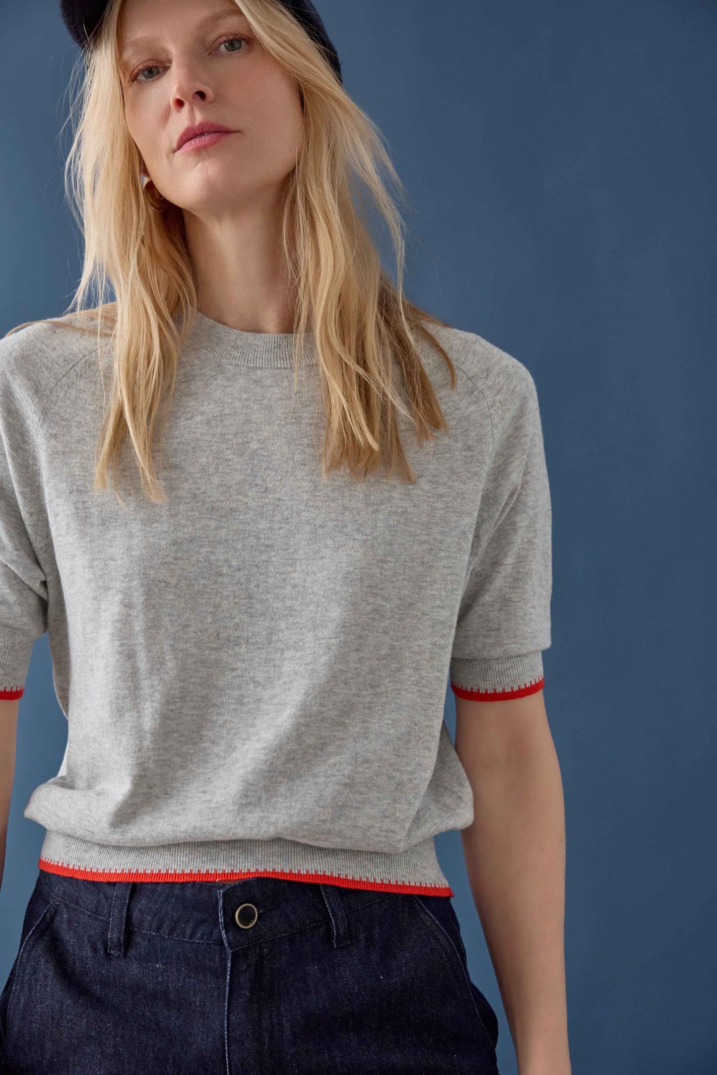 Crewneck Saddle Sleeve Sweater