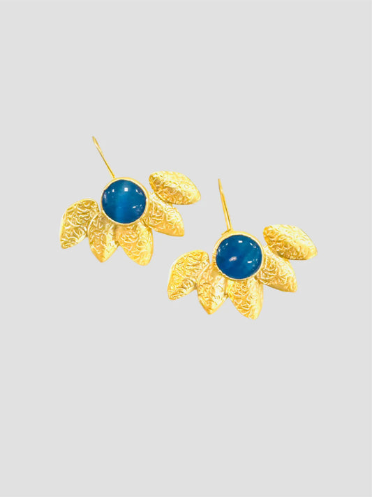 Blue and Gold Earring