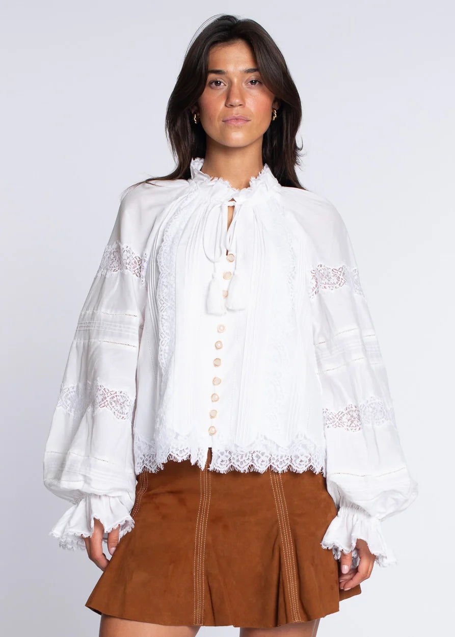 Long Sleeve Kit Top - White