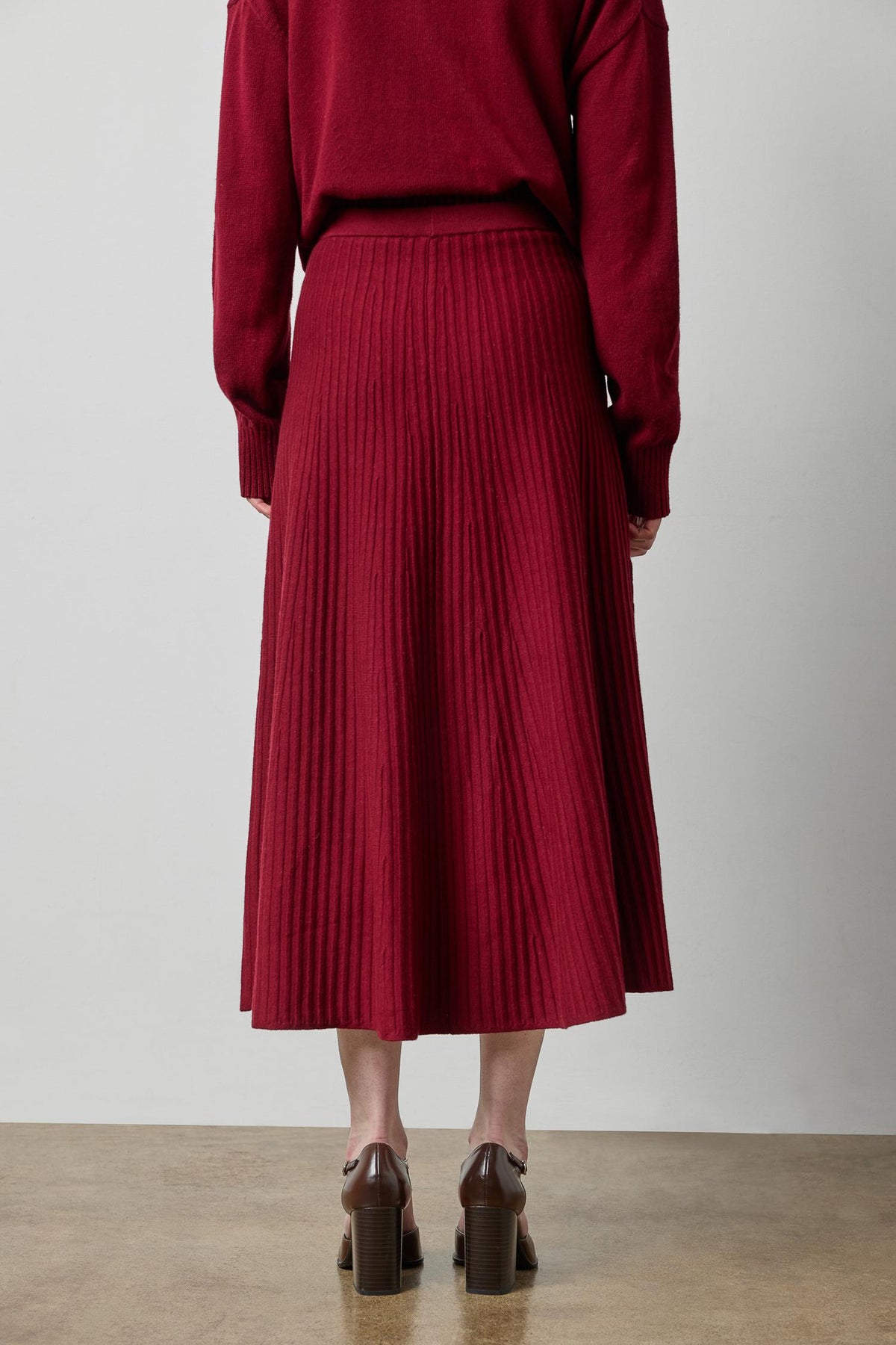Knit Flared Skirt - Wineberry