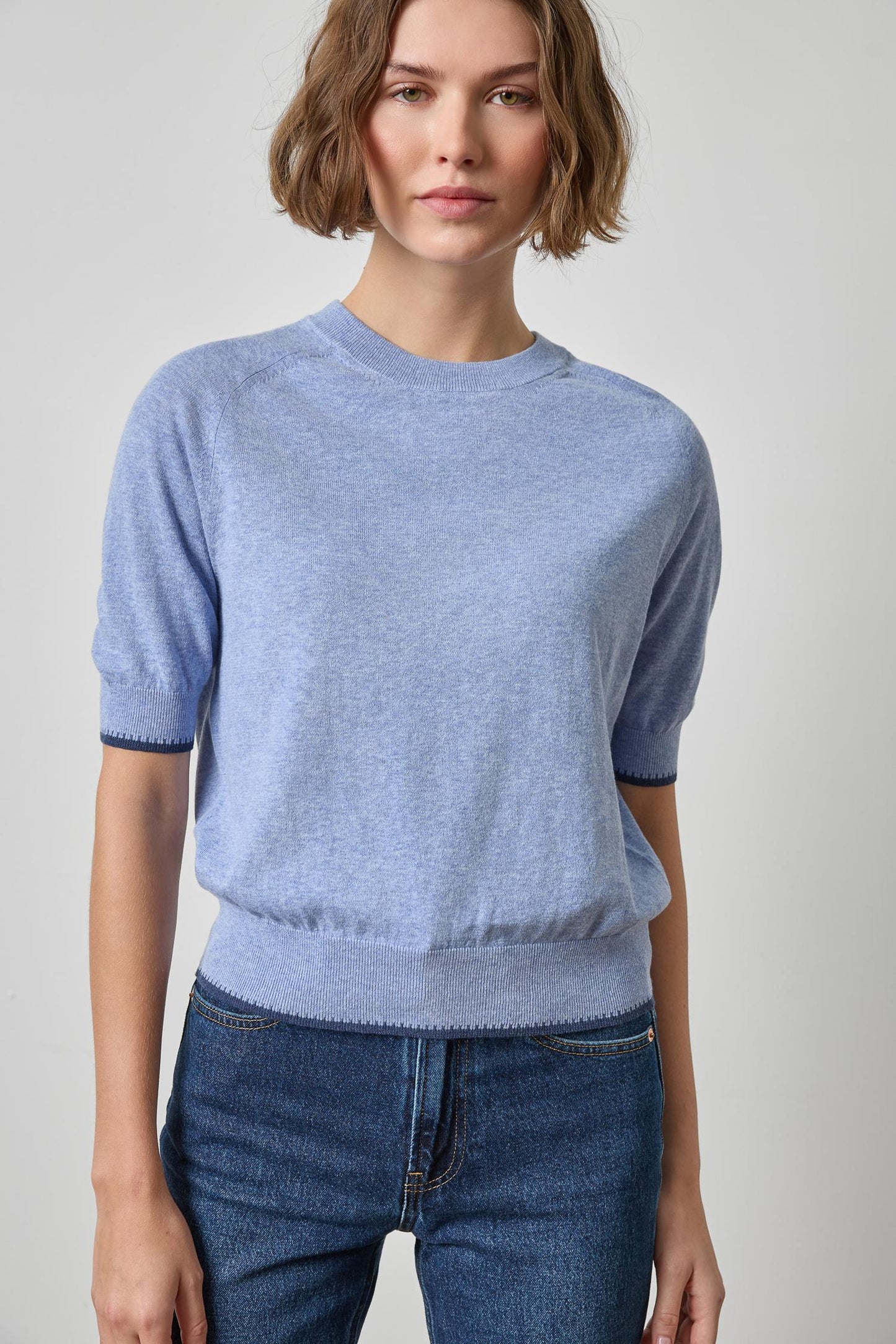 Crewneck Saddle Sleeve Sweater