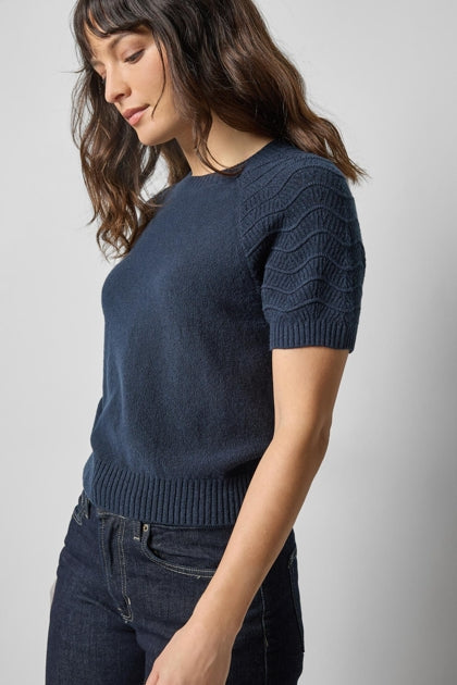 Textured Sleeve Sweater