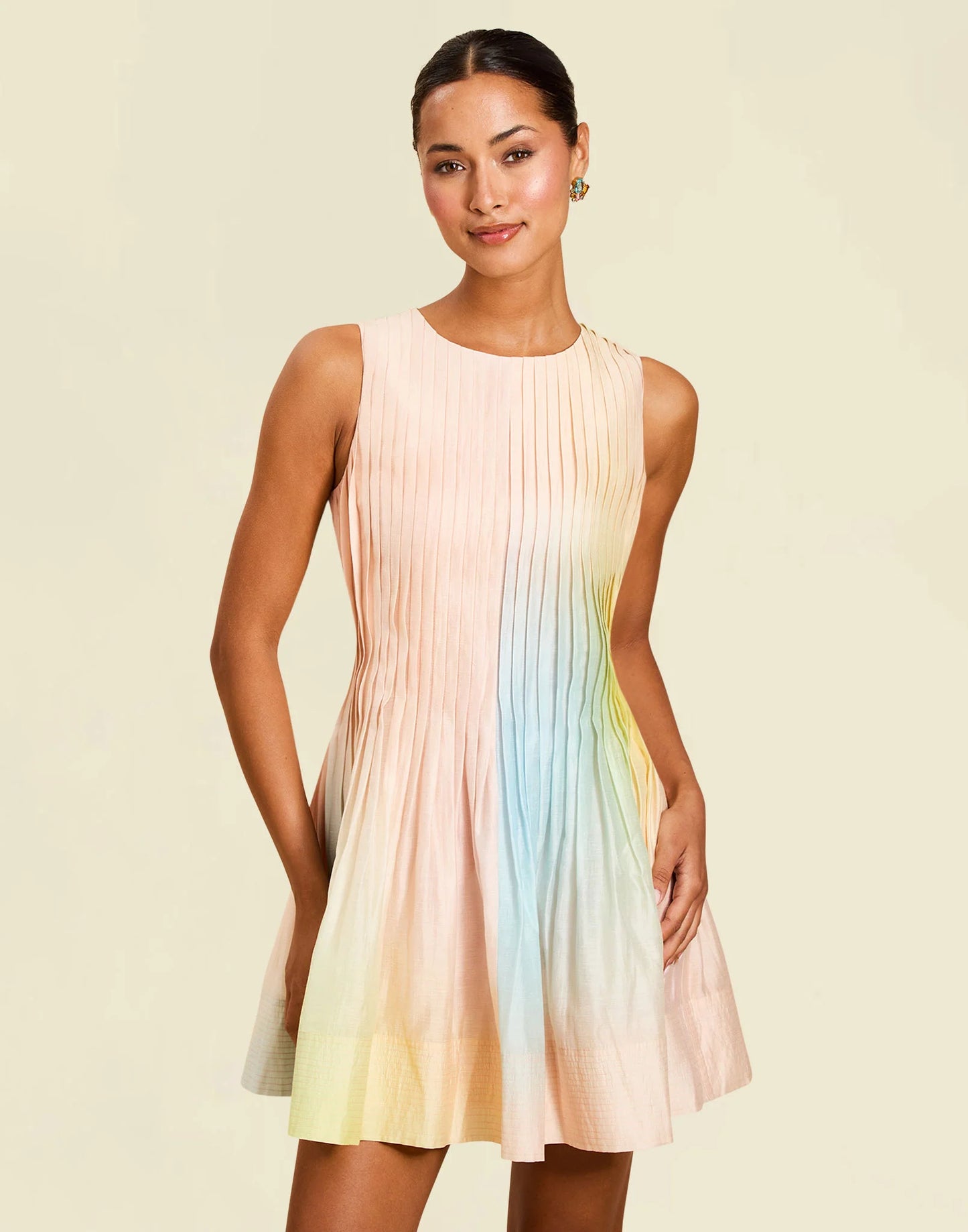 Philippa Pintucked Mini Dress