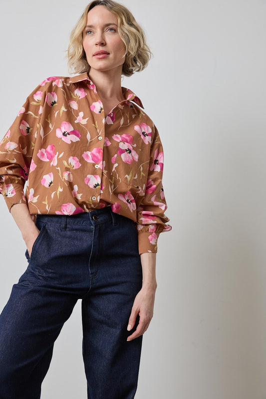 Dolman Sleeve Button Down Shirt