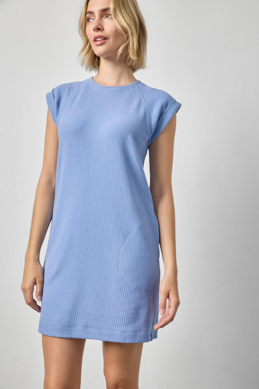 Saddle Sleeve Shift Dress - Bluebird