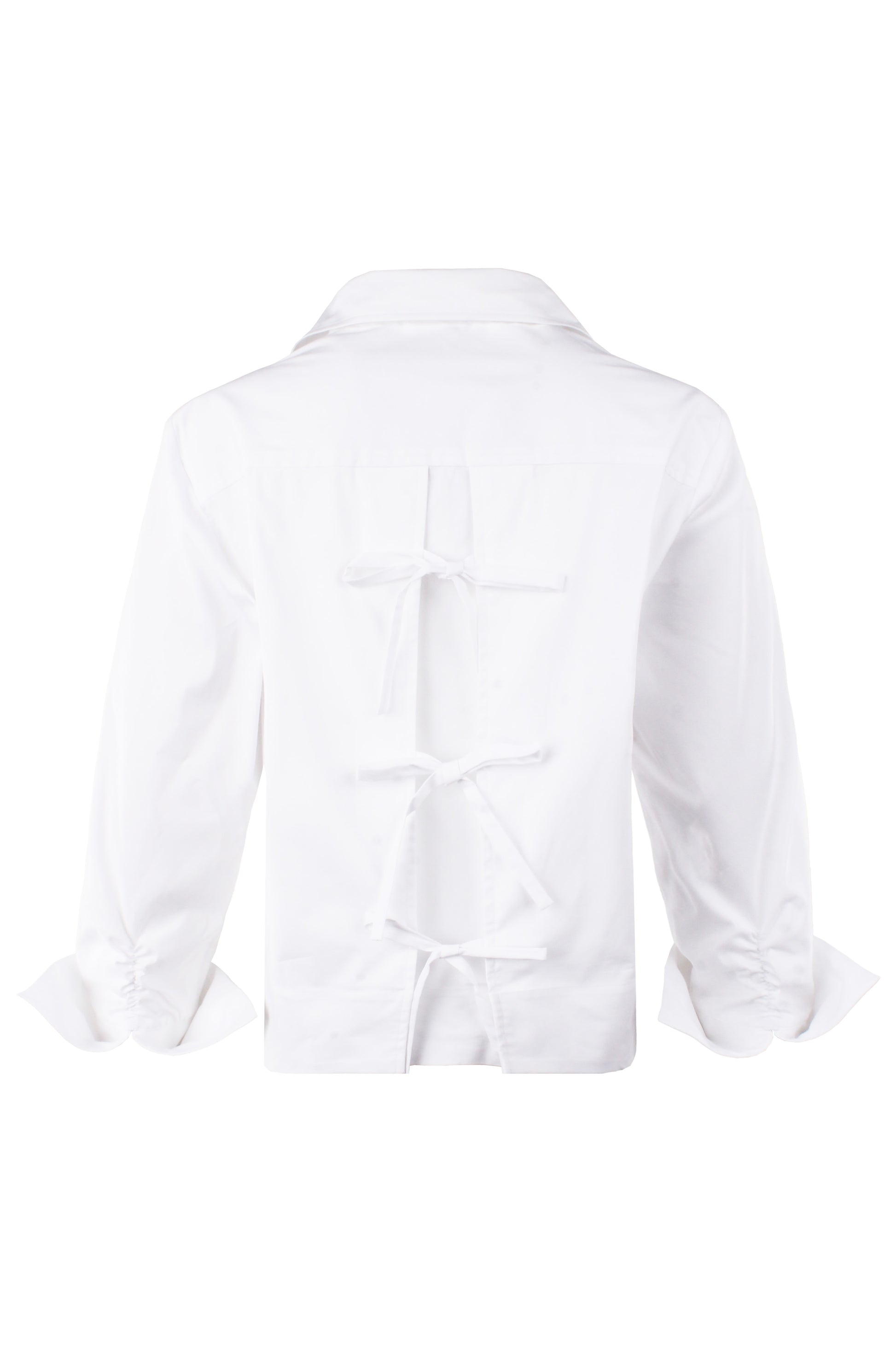 EUGENIE BOW BACK SHIRT SOLID SILKY POPLIN