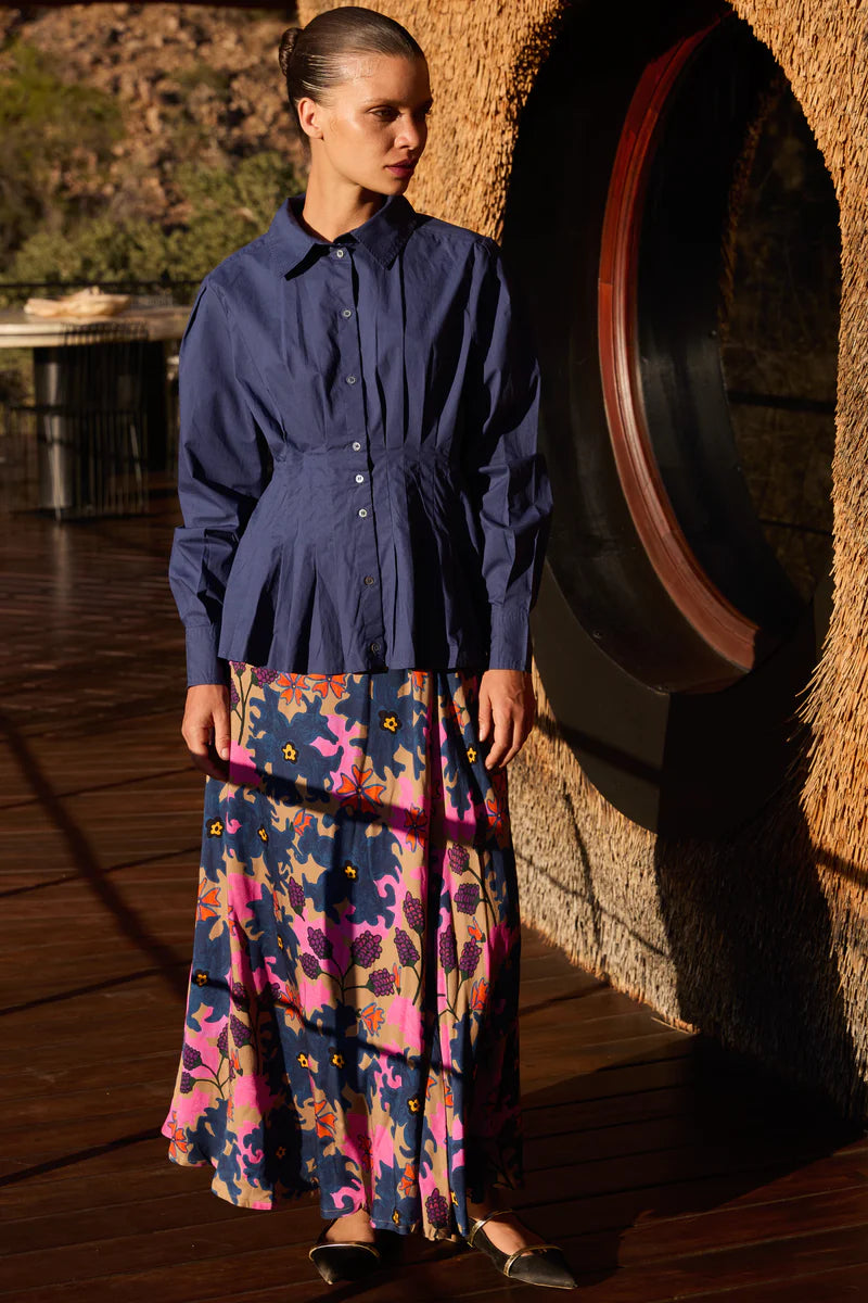 Swing Skirt - Suzani Navy