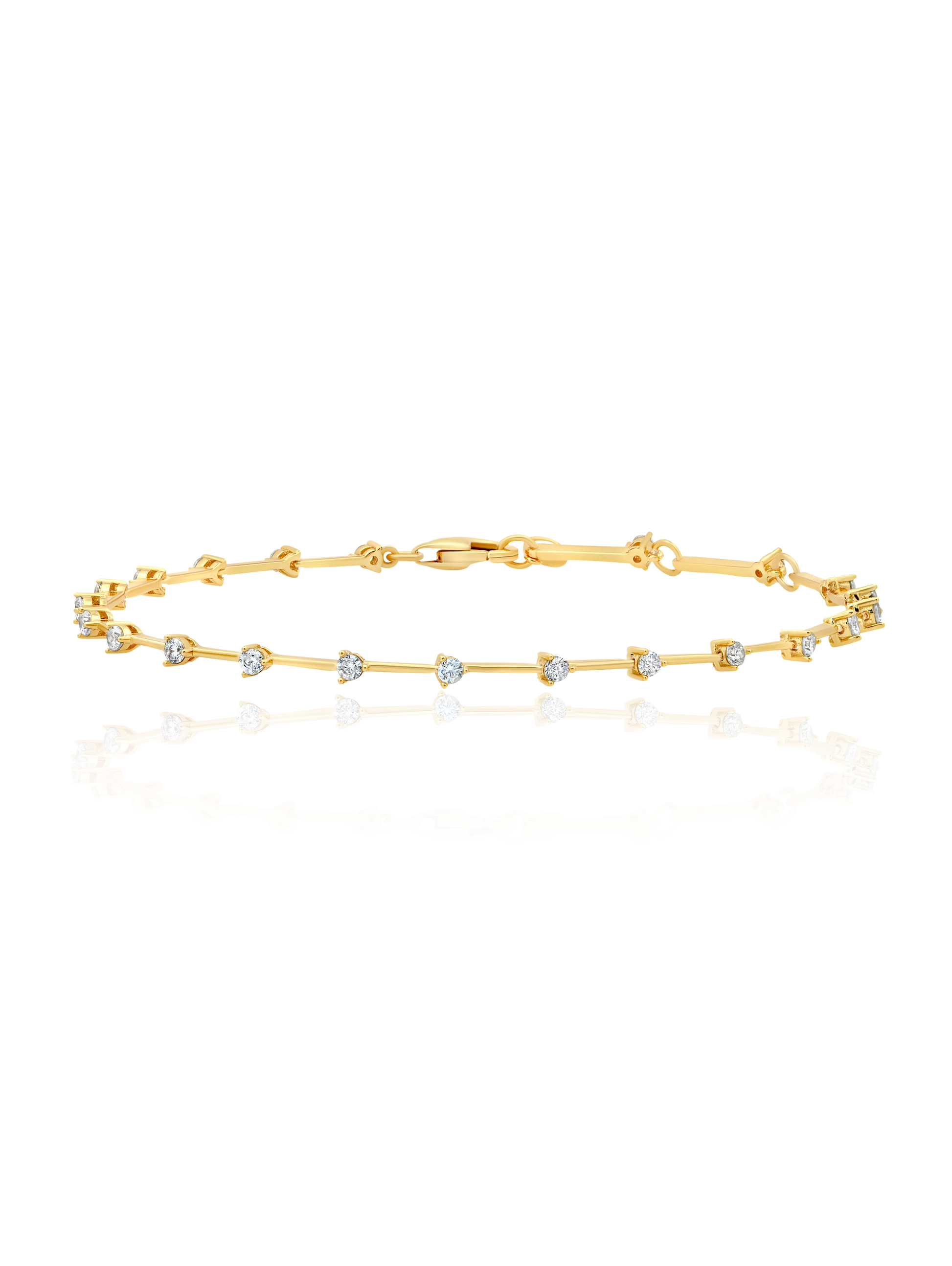 Bar Bracelet with Repeating 2mm Stones
