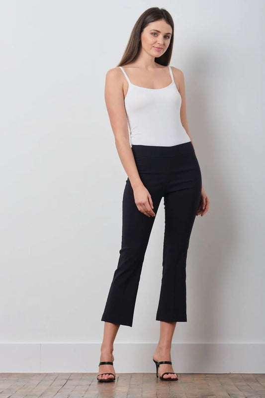 Navy cropped flare pant