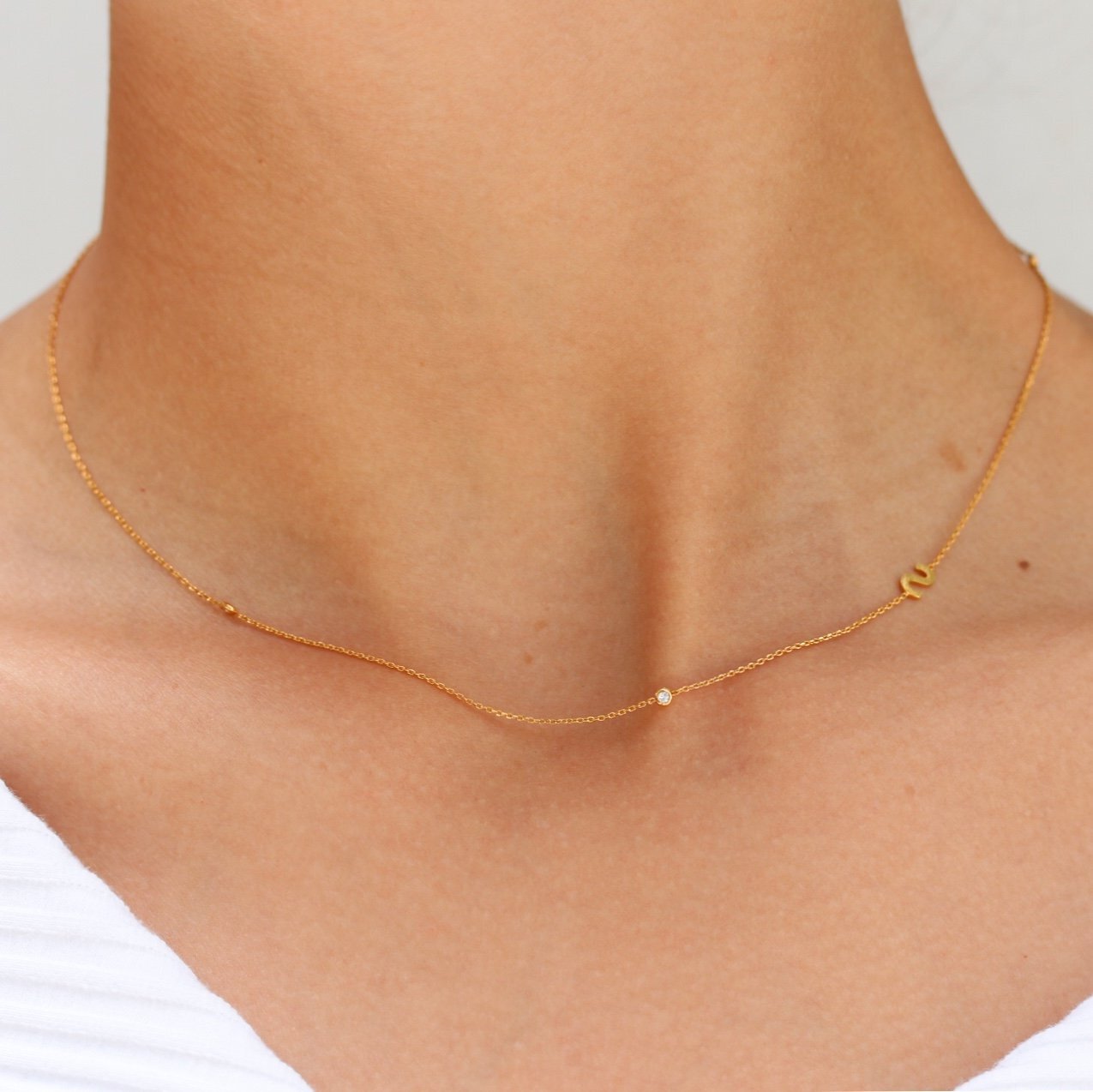 stylish gold-plated necklace with cubic zirconia accents